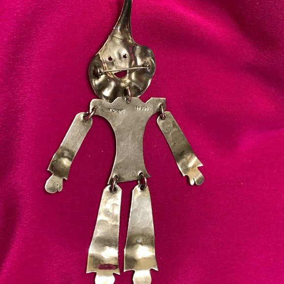 💝Vintage Sterling Silver 925 Handmade Clown Brooch - Picture 5 of 5